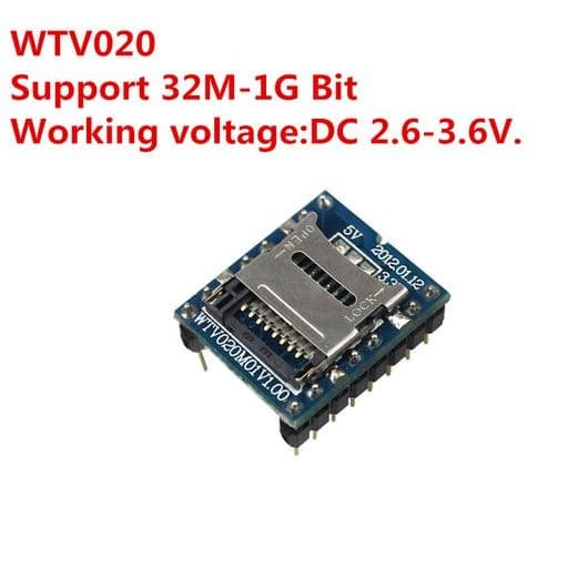 WTV020 WTV020-SD WTV020SD-20SS Mini SD Card MP3 Sound Voice module 16p