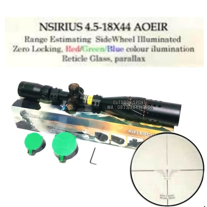 Telescope Riflescope Nsirius 4.5-18x44 AOE IR Air Rifle Scope Hunting - Teleskop Nsirius