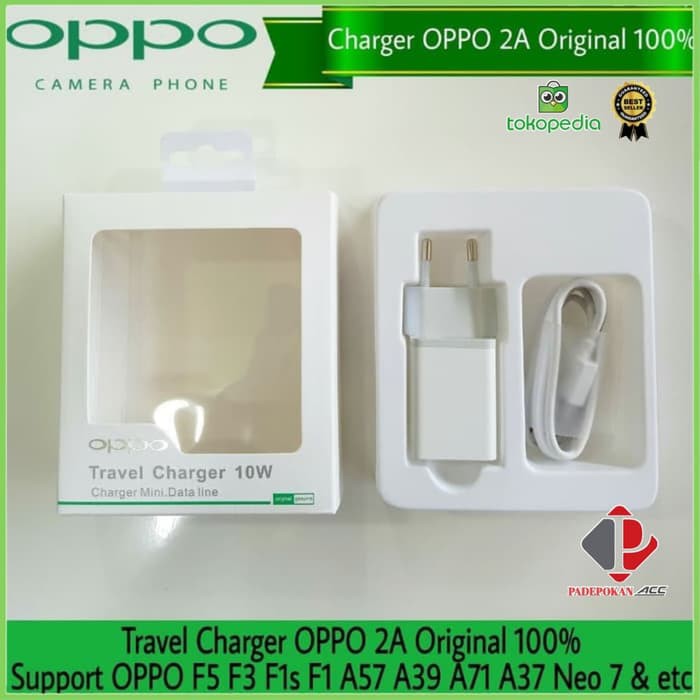 Charger OPPO 2A 5V Fast Charging ORIGINAL F1s/F5/F3/F3+/A39/A57