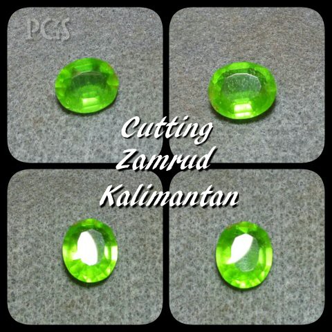 NATURAL BATU PERMATA ZAMRUD KALIMANTAN / EMERALD CUTTING, TOP LUSTER SERAT JAMIN MANTAP