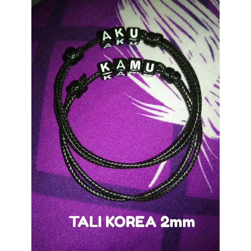 ZaphiraStore COD (BELI 10 GRATIS 1) Gelang Tali Nama/Inisial CUSTOM | GELANG HURUF Dadu