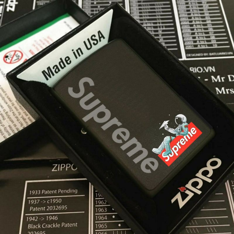 ZIPPO BLACK MATTE SUPREME DESIGN SUPER PREMIUM QUALITY MIRROR LIMITED EDITION CUSTOM