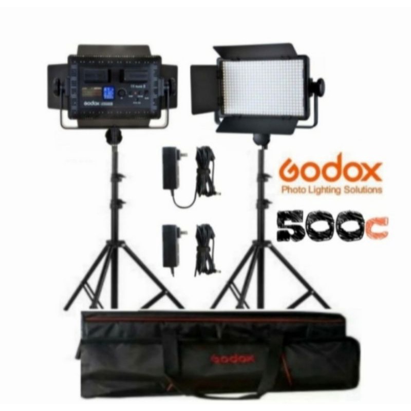 Paket Godox 500C LED Video Light godox 500 C + Stand + Bag + AC adaptor