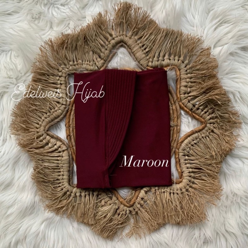 Bergo Hamidah ( ORI ) / Bergo Jersey Menutup Dada / Hijab Instan Jersey-Maroon
