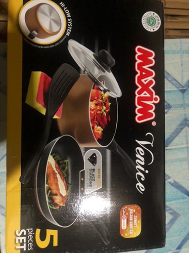 Rantangshop  Maxim Venice Set Isi 5 Ori  Panci Susu Frypan Spatula Teflon