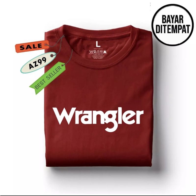 Kaos Pria Wrangler Baju Lengan Pendek Baju Oblong Dewasa Distro Murah Atasan Pria Logo COD