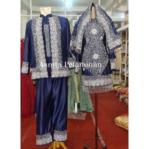 Baju koto gadang padang mewah biru navy baju pengantin minang terbaru