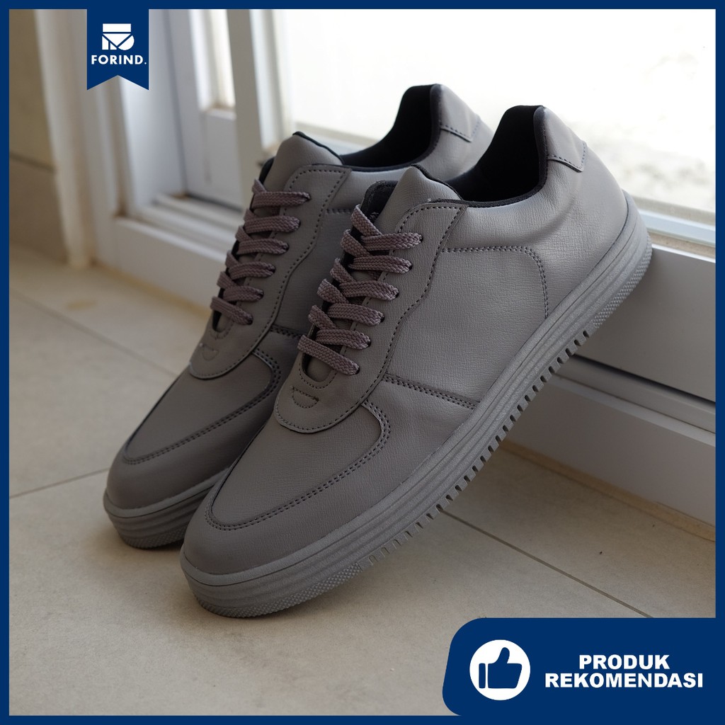 Gracia Grey | Sepatu Sneakers Casual Kasual Polos Ori Pria Cowok Footwear Abu | Oxwalker x FORIND