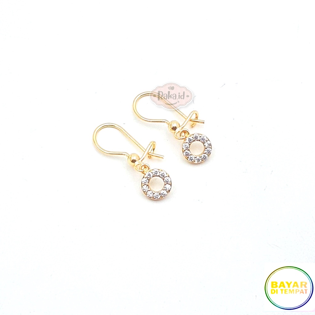 Anting Clip / Klip Bulat Gold Perhiasan Aksesoris Wanita 782