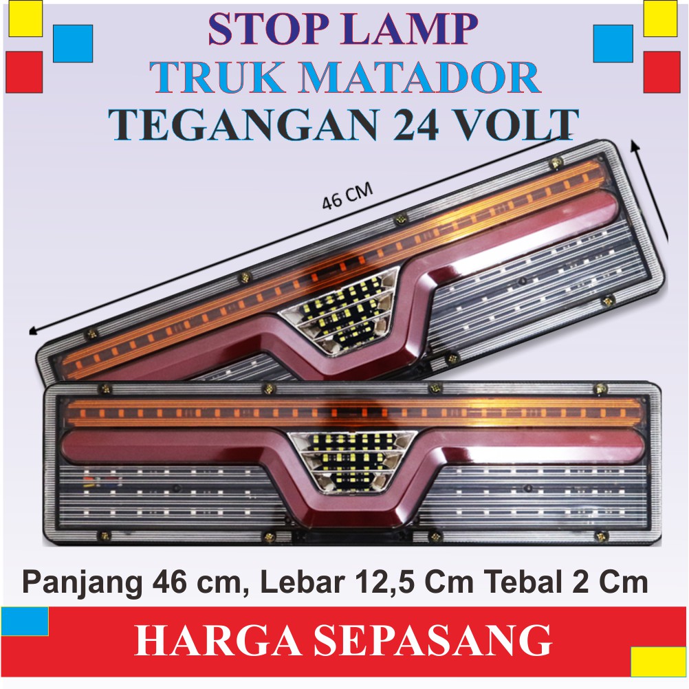 Lampu Rem Mundur Parkir Stoplamp Led Mobil Truk Canter Traga Hino Elf Fuso Model Matador