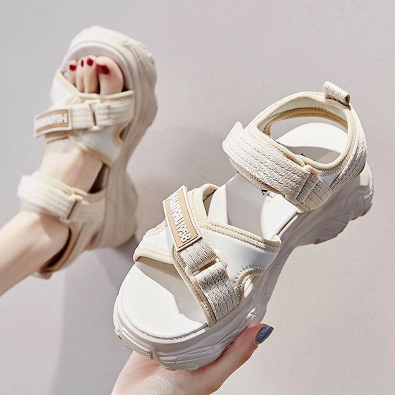 Sandal Wanita Wedges Murah Casual Slip Sendal Cewek Santai Selop Casual Tali Nyaman