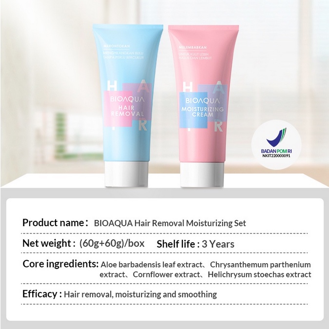BIOAQUA Hair Removal SET ❤ jselectiv ❤ Krim Perontok Bulu Veet BIOAQUA - ORI✔️BPOM✔️COD✔️