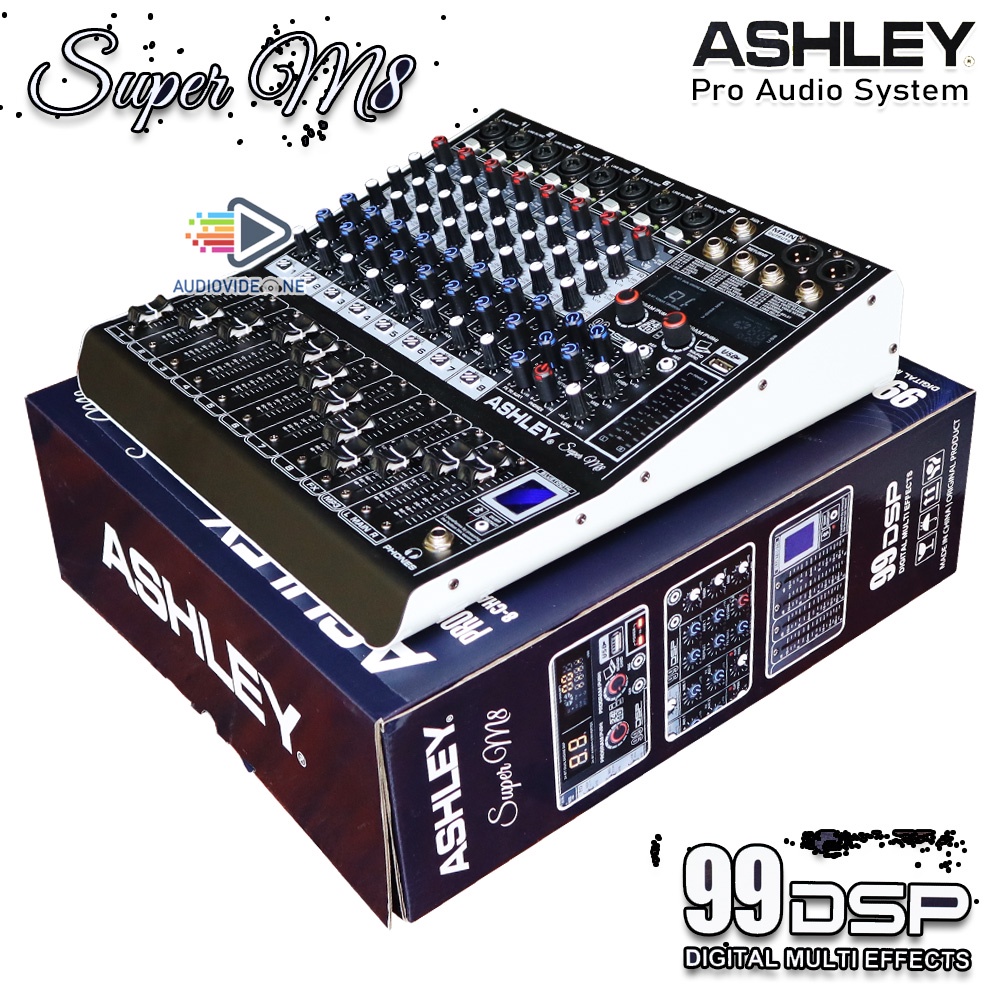 Mixer Ashley Super M8 Series Mikser Audio 8 Chanel Bluetooth 2 Aux 99 Dsp Bisa Record Original