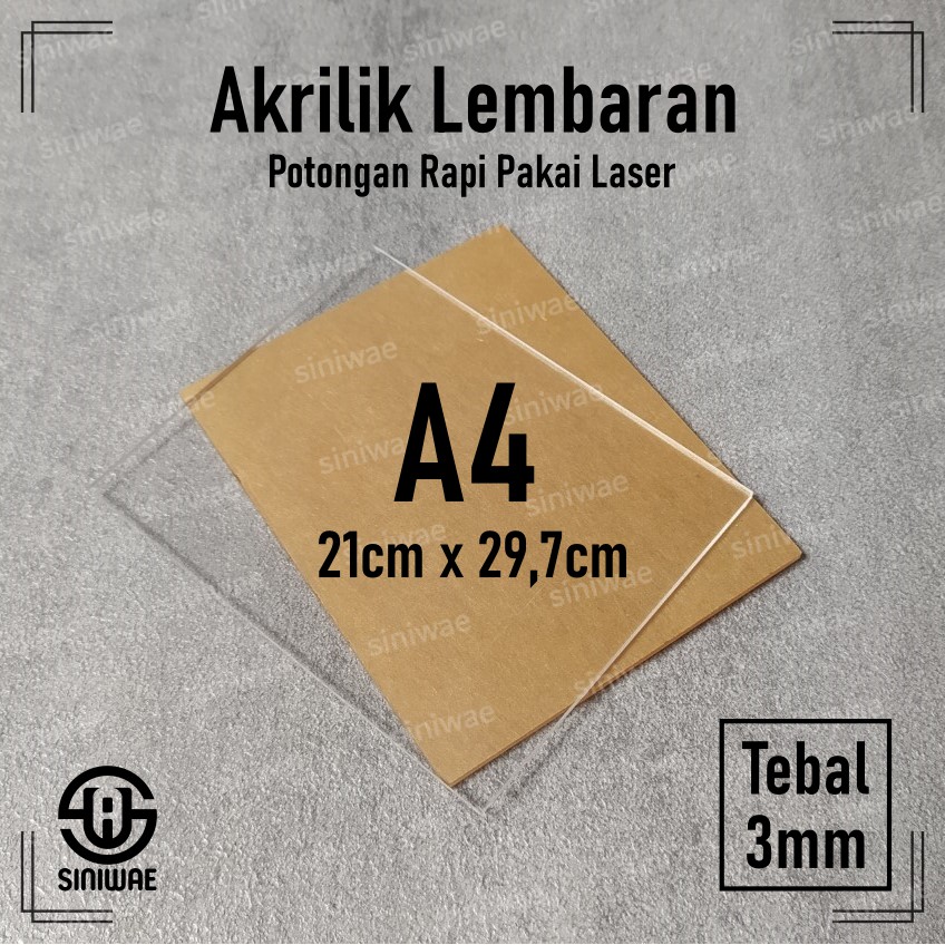 Akrilik A4 3mm Lembaran Bening Transparan Acrylic 3 mm Warna Hitam Putih Merah Kuning Hijau Biru Rayben Ponorogo