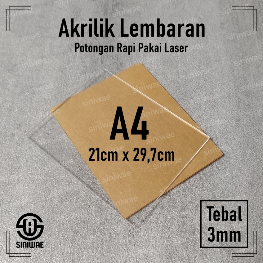 Akrilik A4 3mm Lembaran Bening Transparan Acrylic 3 mm Warna Hitam Putih Merah Kuning Hijau Biru Rayben Ponorogo