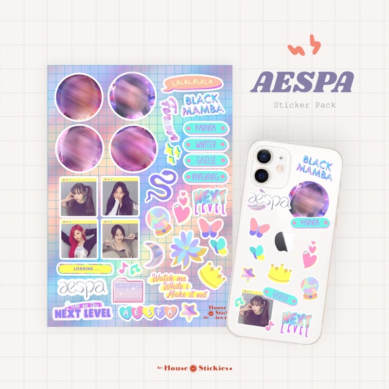 Stiker Kpop AESPA Black Mamba Next Level (Unofficial / Fanmade)