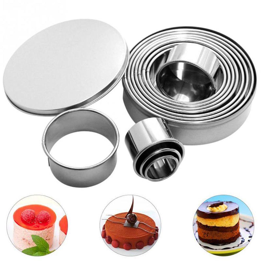 [Elegan] Cetakan Kue Bentuk Bulat Lingkaran Bakeware Stainless Steel Coklat Stensil Metal Baking Tools