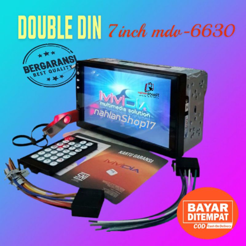 DOUBLE DIN 7 INCH IVIVIDIA MDV-6630 MIRRORLINK MP5 TAPE MOBIL SNI / TAPE MOBIL MP3 MP5