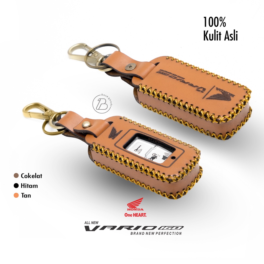 Gantungan Kunci Sarung Remote Case Cover Kunci Smart key Honda Vario 160 Kulit Asli