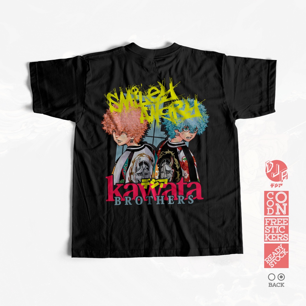 Kaos SMILEY ANGRY TOKYO MANJI GANG TOKYO REVENGERS BAJU JEPANG ANIME MANGA T-Shirt DJA CLOTH