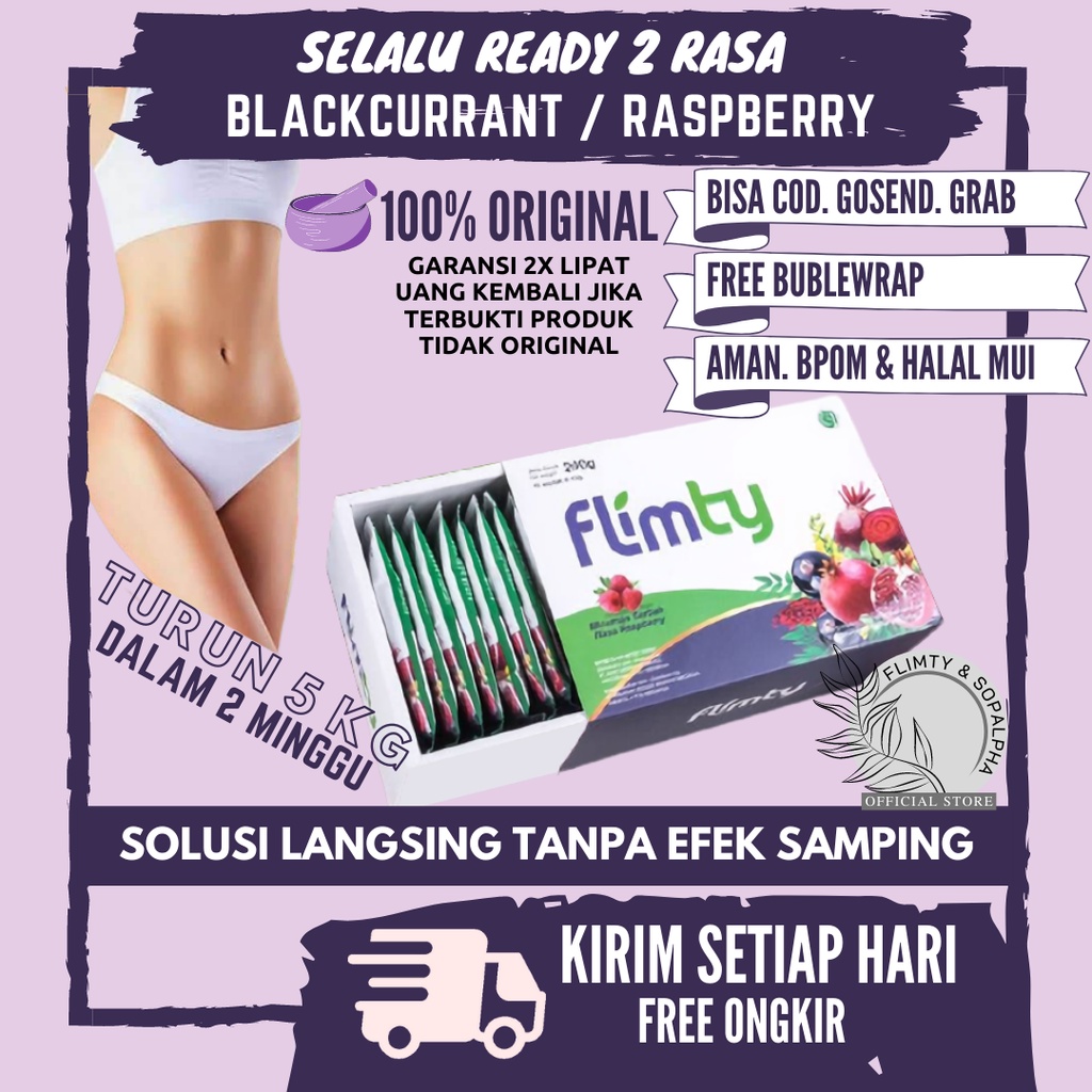 Flimty Fiber Original Diet Pelangsing BPOM Ampuh Herbal Alami Detox Tanpa Efek Samping Halal Aman BPOM