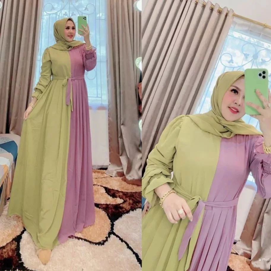 SINDERELA DRESS BL CERUTY BABYDOLL FULL PURING LD 110 CM PB 138 CM ZIPPER DEPAN / BUSUI GAMIS BUSUI TERBARU 2023 LEBARAN WANITA GAMIS BUSUI JUMBO MAXI DRESS KOREAN MUSLIM