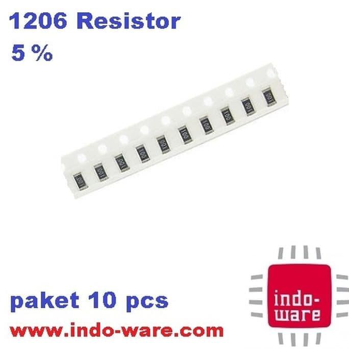 10 pcs R Resistor 24 Kilo ohm smd 1206 24K 5% invepow21 Murah