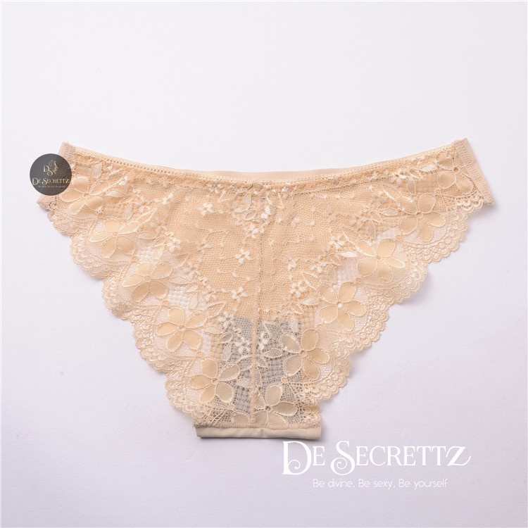 DeSecrettz PANTIES #038 Celana Dalam Wanita, Sexy Lace Seamless Panties Women's Ice Silk Large Size Low Waist Briefs