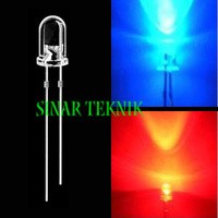 LED Putih = 2 Warna 5MM Merah Biru Ganti Clear Input DC 3v