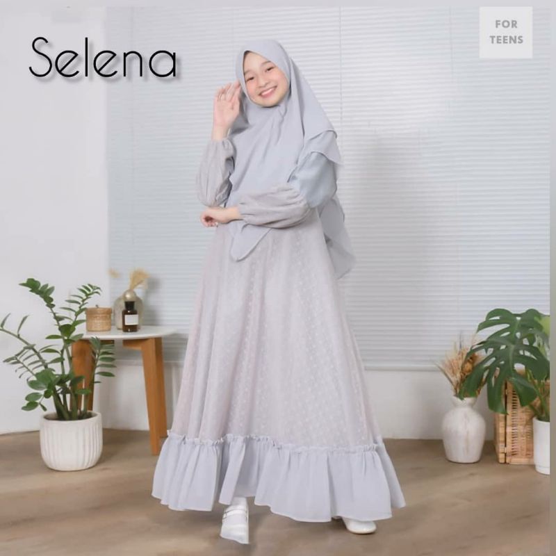 Gamis Muslim Anak Perempuan Model Terbaru 2022/Selena kids/Gamis Muslim Anak remaja Perempuan