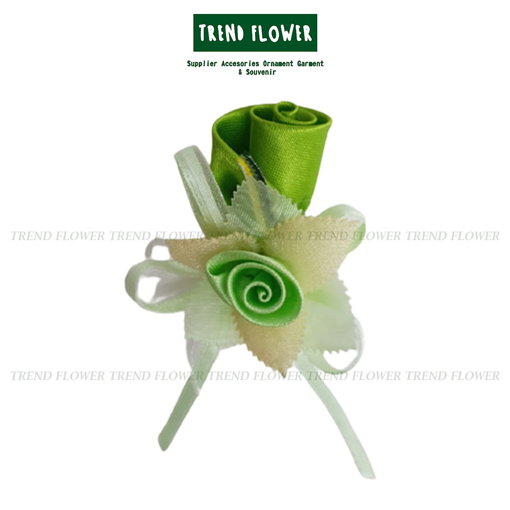 Bunga kain pita melon kelopak tanggung imut aksesoris Bros Bunga Souvenir Seserahan kelopak kuntum