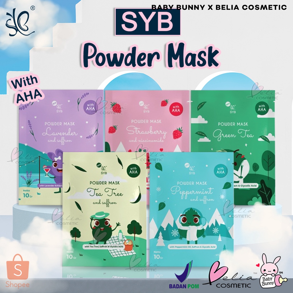 ❤BELIA❤ SYB Powder Mask 10g Sachet | Powder Mask | Masker Wajah | Masker Bubuk | Face Mask (✔BPOM)