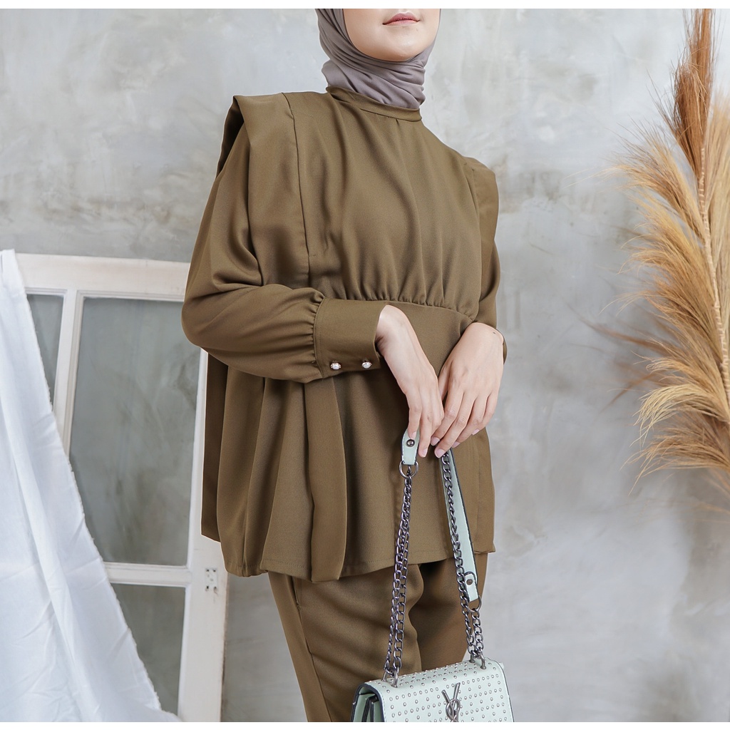 KALLE Set by CB.CO | oneset setelan busui celana wanita-Olive