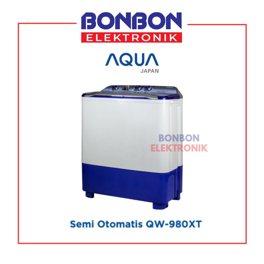 AQUA Mesin Cuci 2 Tabung 9KG QW-980XT / QW 980 XT / QW980XT