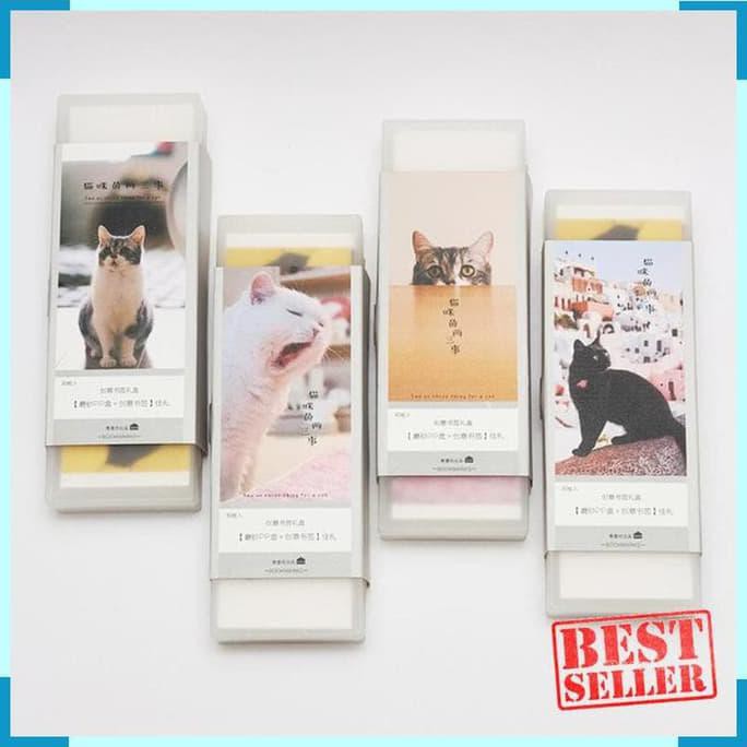 

BEST SELLER A Thing For Cat Bookmark Set And Pencil Case / Pembatas Buku Kertas / TERJAMIN