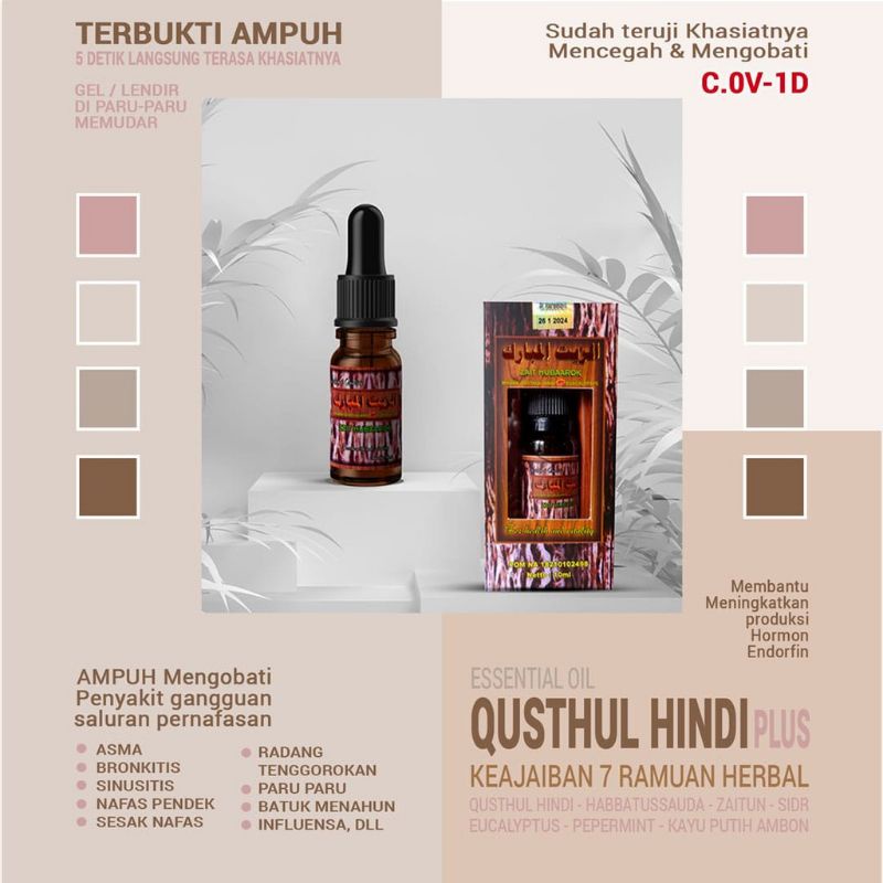 QUSTHUL HINDI OIL PLUS BPOM ZAIT MUBAAROK