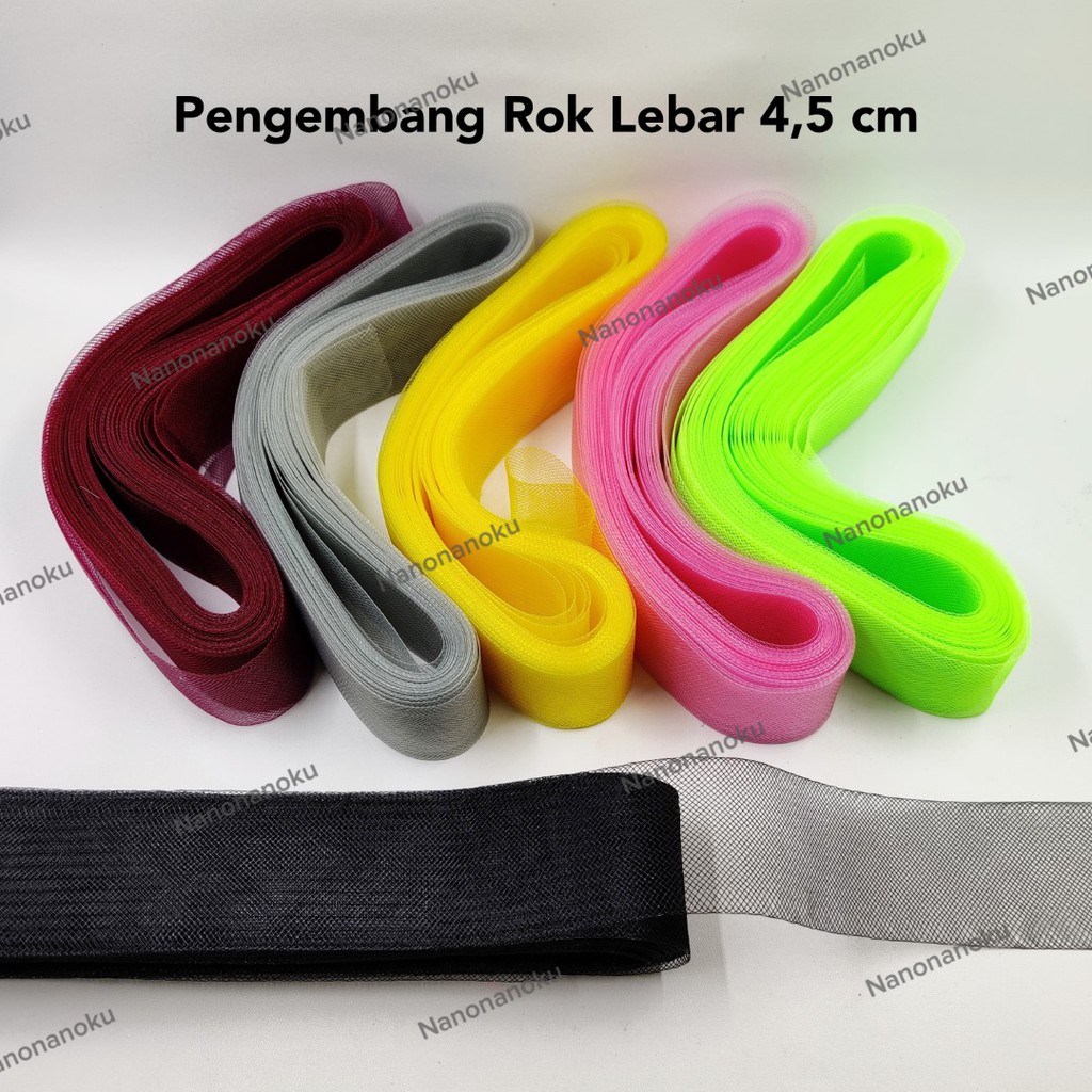 Pengembang Rok 4,5 cm-Jaring Yure-Pita Jala-Harnet-Hardnet-Rol Rok