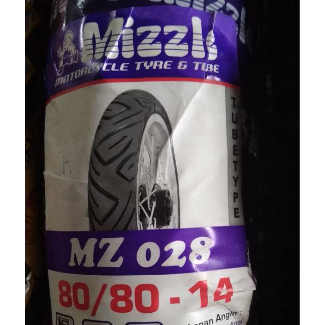 80/80-14 MZ 028, Ban Motor Matic Merk Mizzle, Tubetype