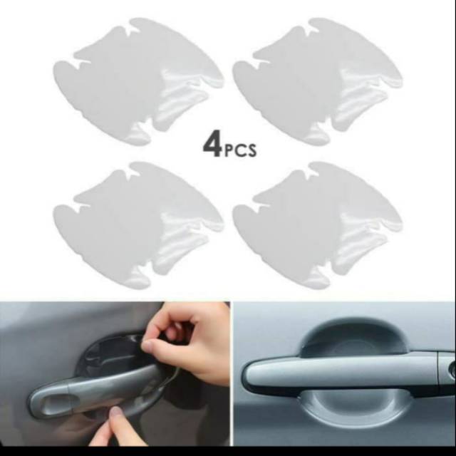 Pelindung handle pintu mobil anti gores bening 4pcs /set