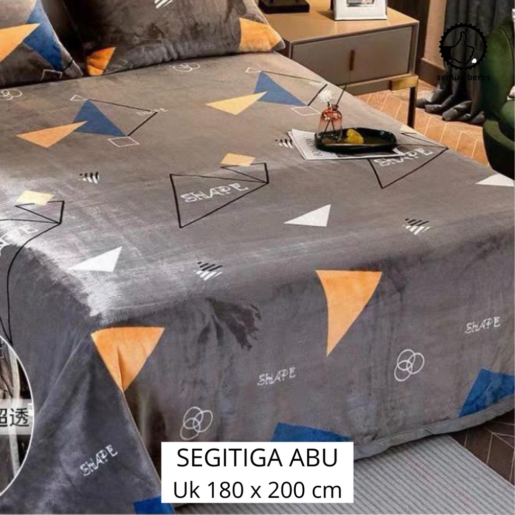 TERMURAH Selimut Bulu Halus 180x200 Super Tebal Lembut Motif Dewasa Import Terlaris