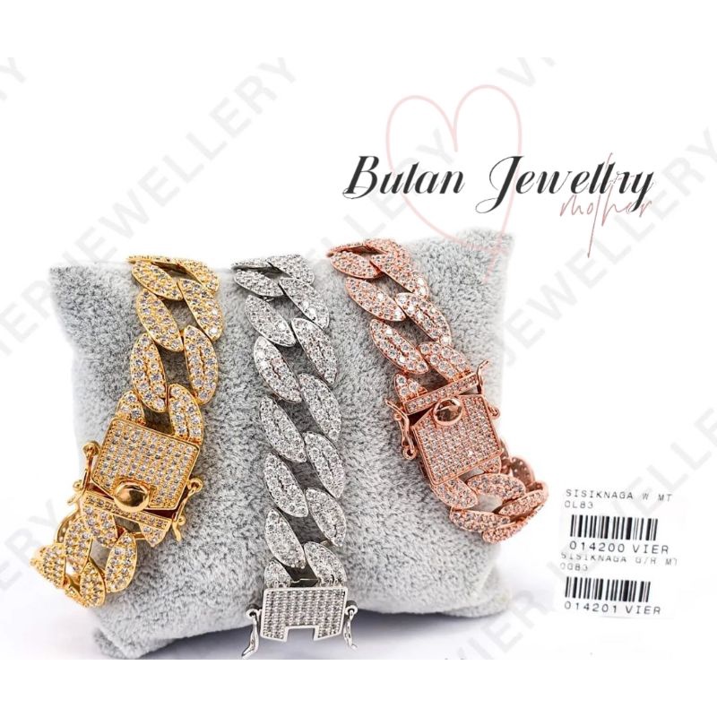 Gelang Mewah (Vier) Replika Berlian Lapis Emas / Zirconia