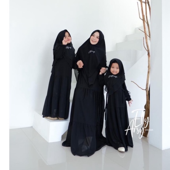 GAMIS BALQIS COUPEL CERUTY BABYDOLL by ELYARSY MOM &amp; KIDS SET KHIMAR IBU ANAK