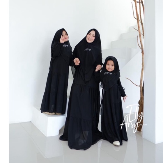 GAMIS BALQIS COUPEL CERUTY BABYDOLL by ELYARSY MOM &amp; KIDS SET KHIMAR IBU ANAK