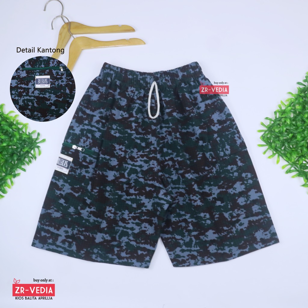 Celana ABRI Loreng Dewasa Pendek Uk Normal / Kantong Resleting Santai Olahraga Boxer Kolor Kasual