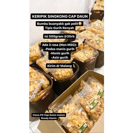 

Keripik Singkong Cap Daun asli Malang rasa Asin gurih