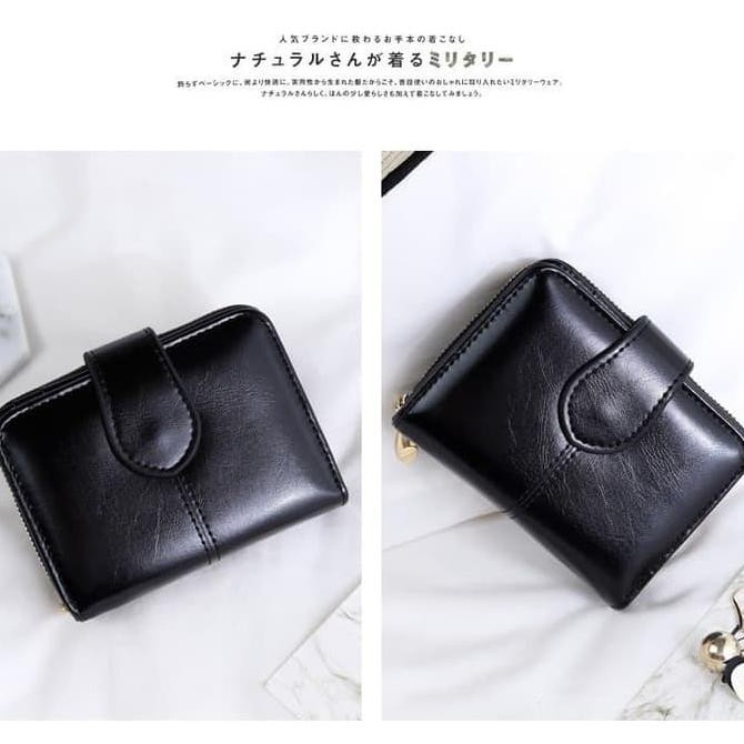 Dompet Wanita - Dompet mini Kartu - Dompet Kecil Casual Dompet Kulit - Hitam