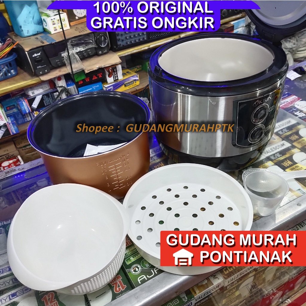 Rice Cooker Kirin / Magic Com Ceramic 2 Liter KRC-390 SL SILVER 2 Liter 2L ricecooker penanak nasi