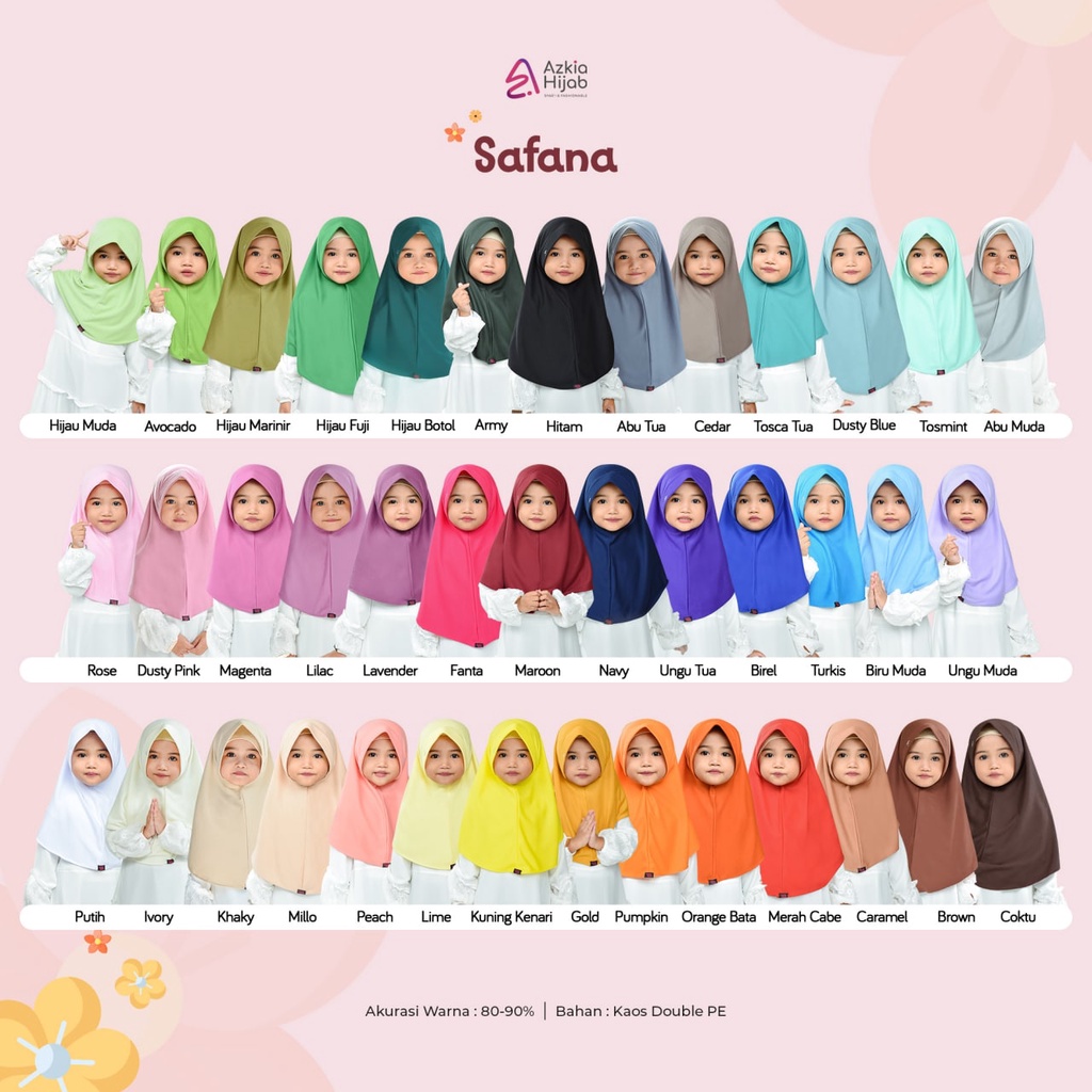 Jilbab/Kerudung Anak Sekolah Safana Size L/no 8 Ori By Azkia Hijab