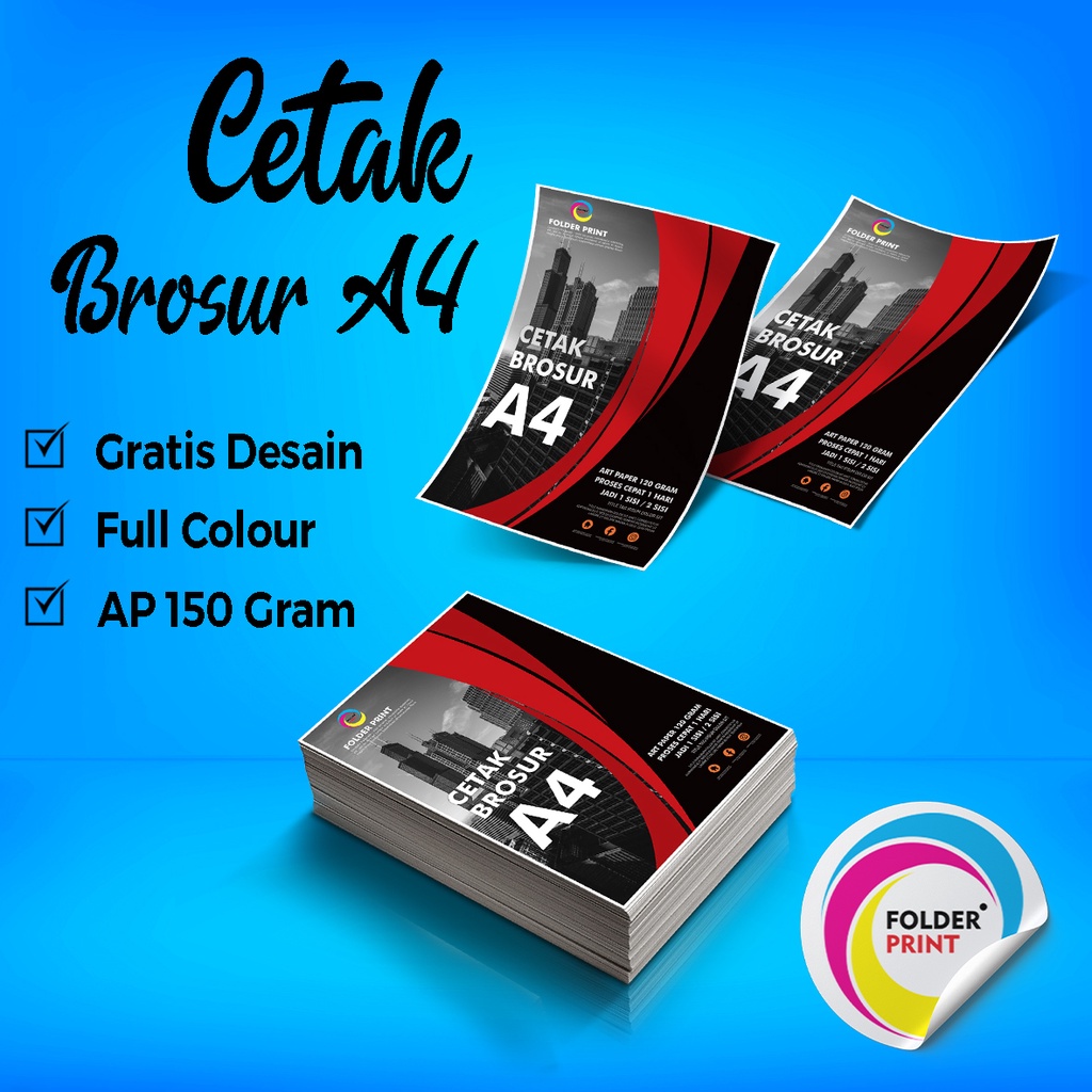 Cetak Brosur A4 Flyer Leaflet Art Paper Murah Free Design