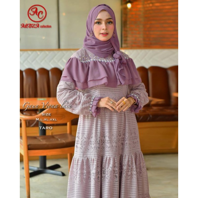 Gaun viola//gamis aldza //fashion muslim//gamis lebaran